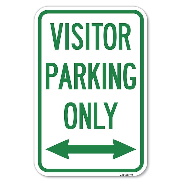 Visitor Parking Sign Visitor Parking Onl Heavy-Gauge Aluminum Sign, 12" x 18", A-1218-22725